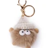 Taschen-/ Schlüsselanhänger ''Ponpon'' in Beige - (L)13 cm