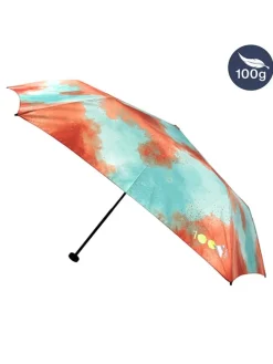 Taschenschirm in Türkis/ Koralle - Ø 92 cm