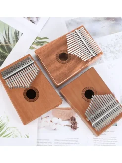 17-Tasten Kalimba Daumenpiano in Dunkelbraun