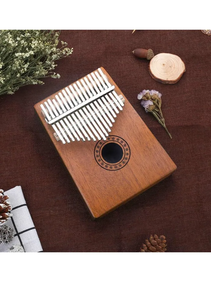 17-Tasten Kalimba Daumenpiano in Dunkelbraun