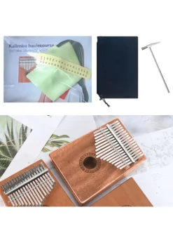 17-Tasten Kalimba Daumenpiano in Dunkelbraun