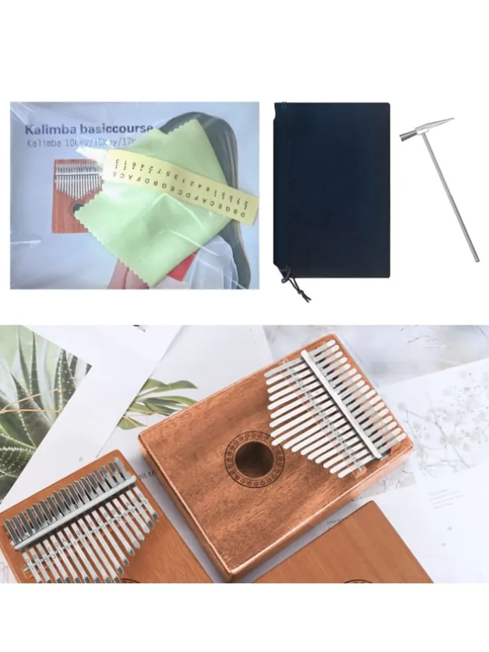 17-Tasten Kalimba Daumenpiano in Dunkelbraun