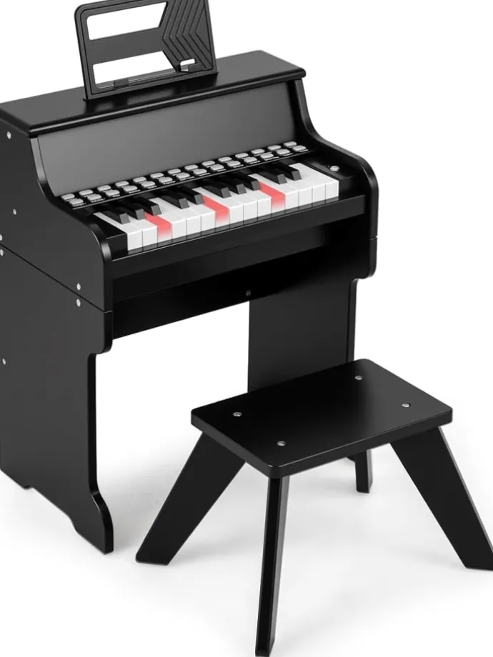25-Tasten Keyboard mit Hocker ab 3 Jahren in Schwarz