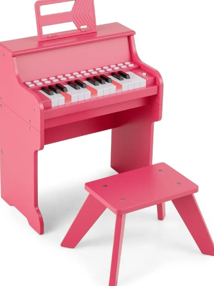 25-Tasten Keyboard mit Hocker ab 3 Jahren in Rosa