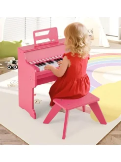 25-Tasten Keyboard mit Hocker ab 3 Jahren in Rosa