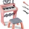 25-Tasten Kinder Keyboard ab 3 Jahren mit Hocker in Rosa