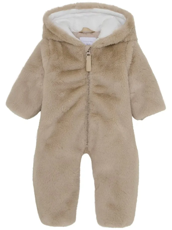 Teddyplüsch-Overall in Taupe