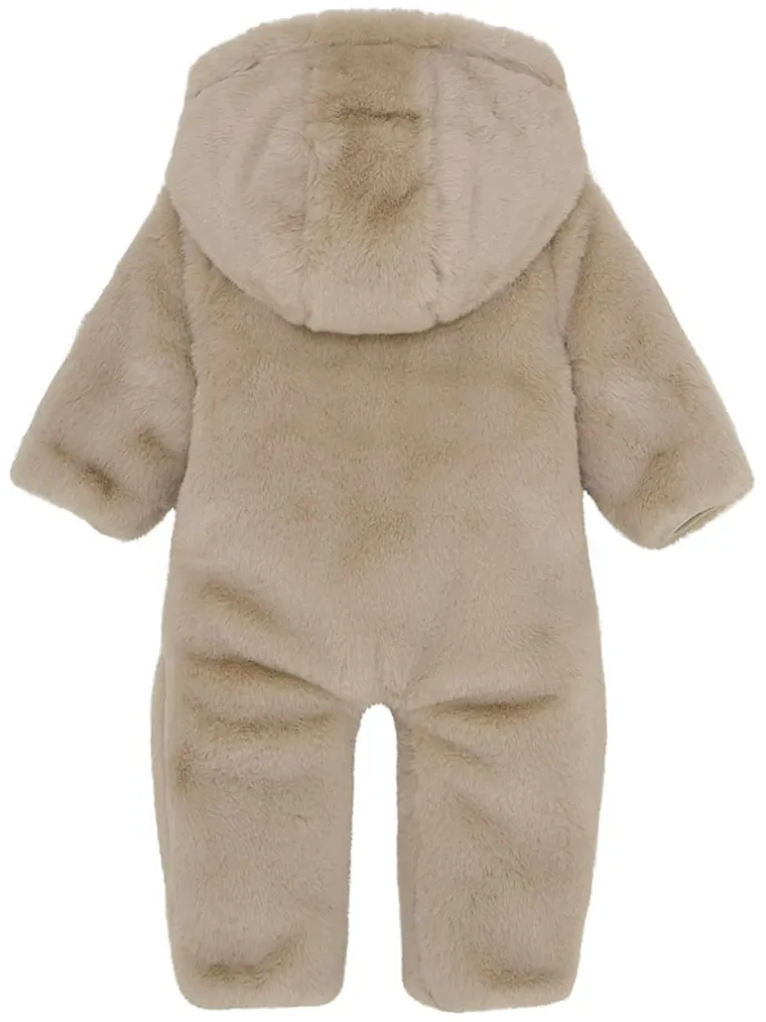 Teddyplüsch-Overall in Taupe
