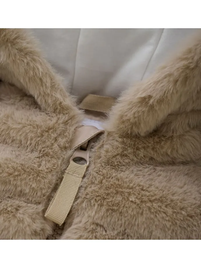 Teddyplüsch-Overall in Taupe