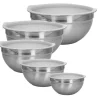 5-teiliges Salatschüssel Rührschüssel Set in Silber