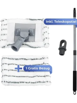 Teleskop-Fliesenwischer  in Schwarz/ Silber