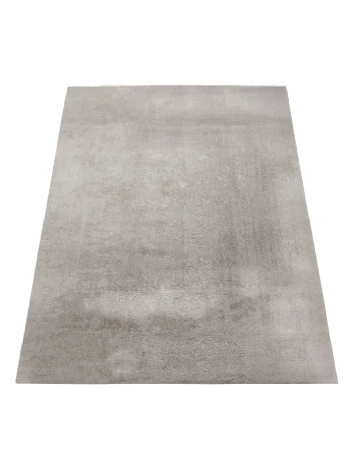 Teppich Kurzflor waschbar Unifarben Wohnzimmer in Grau