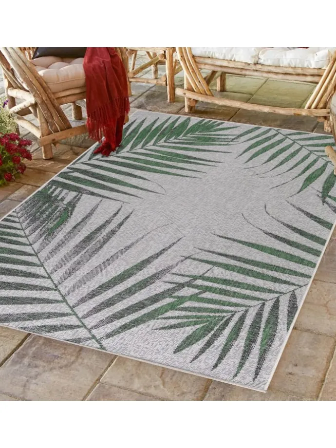 Teppich Outdoor Flachgewebe Dschungel-Design Polypropylen Terrasse