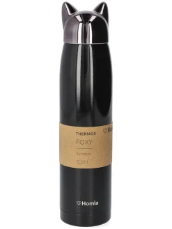 Thermoflasche ''Foxy'' in Schwarz - 320 ml