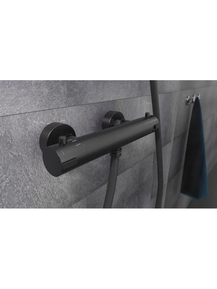 Thermostat-Duscharmatur "London" in Schwarz