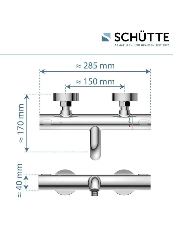 Thermostat-Wannenfüllarmatur ''Monza'' in Chrom