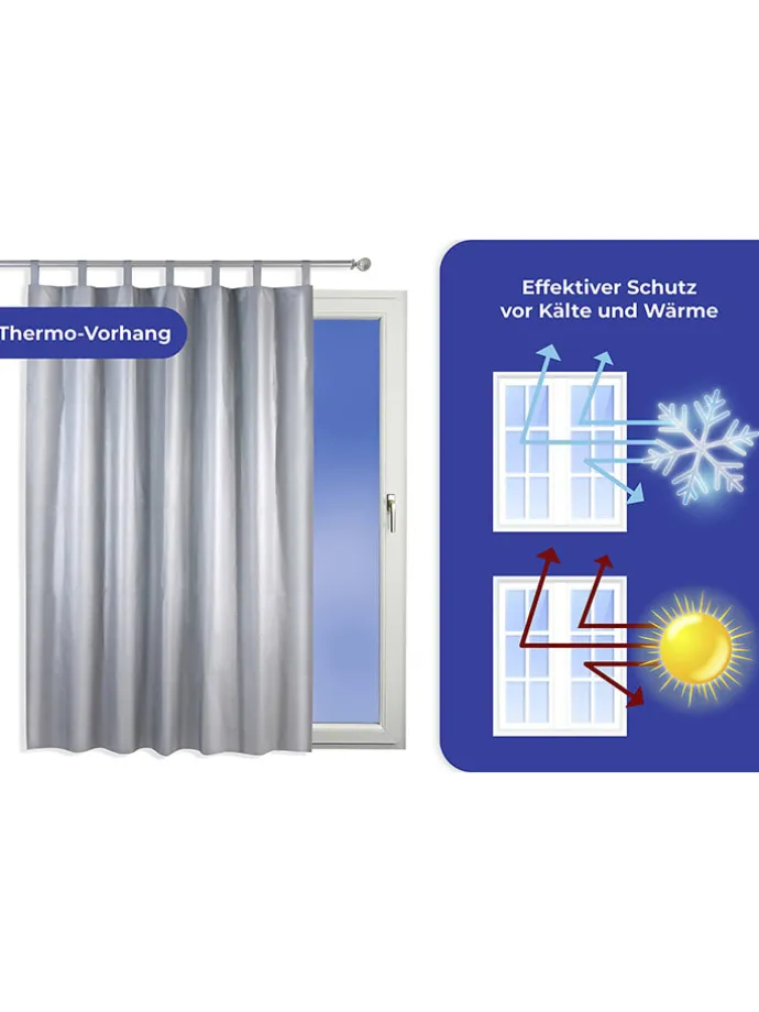 Thermovorhang in Silber - (L)200 x (B)130 cm
