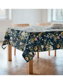 Tischdecke "Floral And Tropical Kendra" in Dunkelblau/ Grün/ Rosa