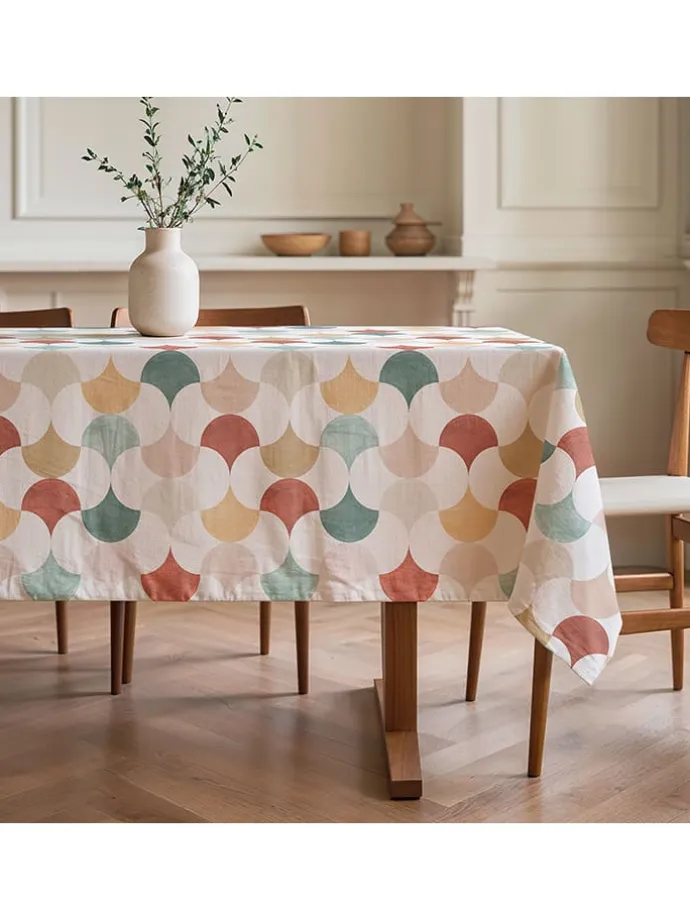Tischdecke "Nordic Miren" in Beige/ Blau/ Braun