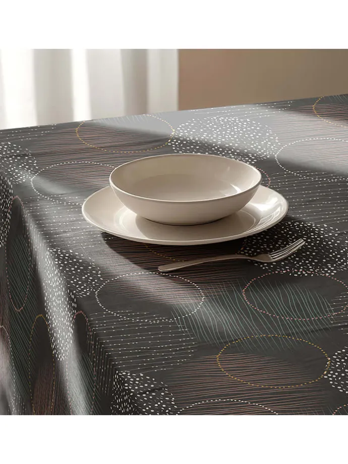 Tischdecke "Nordic Naroa" in Anthrazit/ Gelb/ Weiß