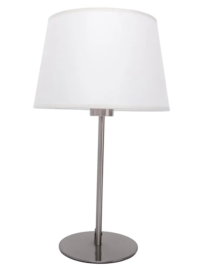 Tischleuchte "Bologna" in Chrom/ Weiß - (H)45 cm