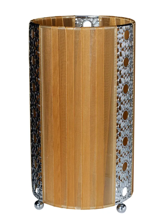 Tischleuchte "SHERYL" in braun - (L)12.5 cm x (B)12.5 cm x (H)23 cm