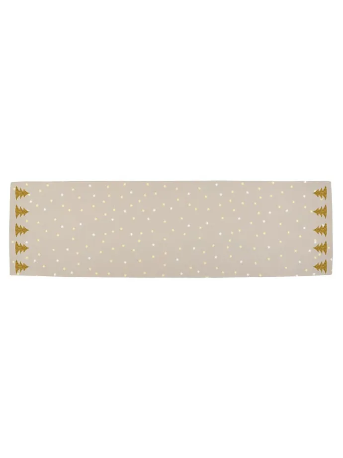 Tischläufer "Gold tree" in Beige/ Gold - (L)140 x (B)40 cm
