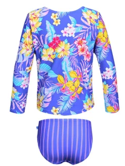 2tlg. Badeoutfit "Sandy" in Blau/ Bunt