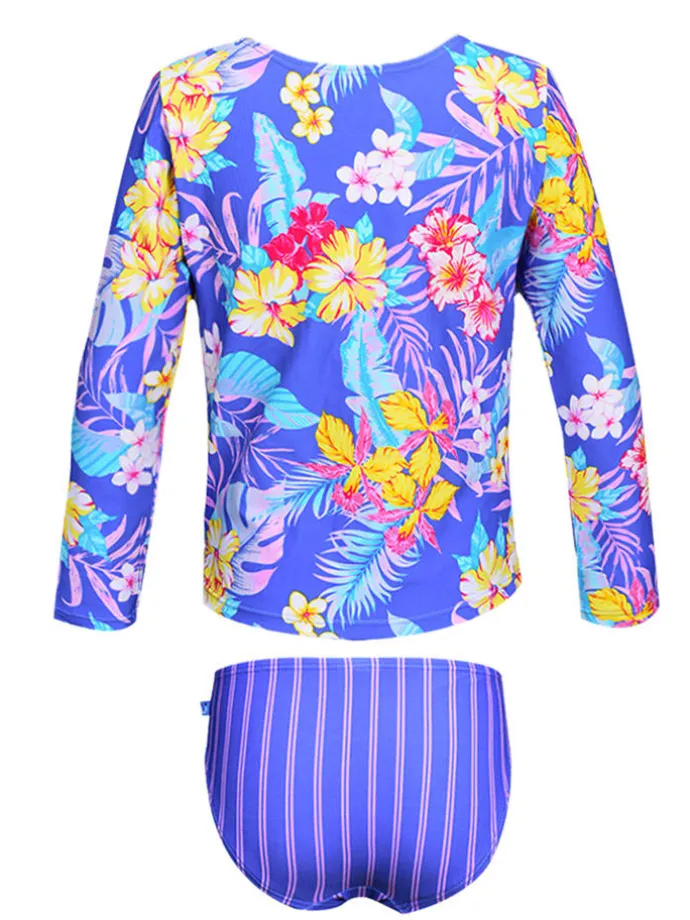 2tlg. Badeoutfit "Sandy" in Blau/ Bunt