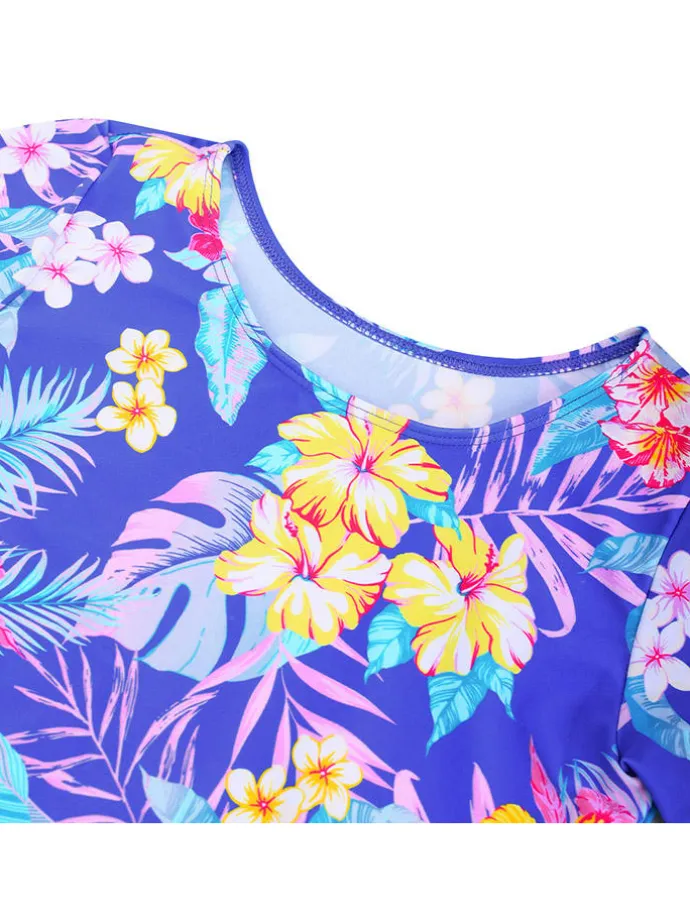 2tlg. Badeoutfit "Sandy" in Blau/ Bunt