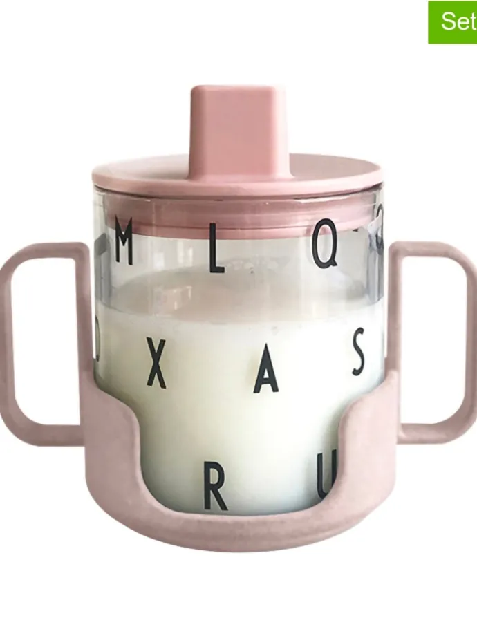 3tlg. Becher-Set "Grow with your cup" in Rosa - 220 ml