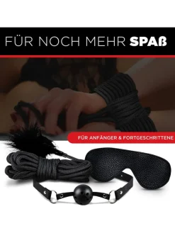 10tlg. Bondage-Set in schwarz