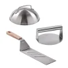3tlg. Edelstahl-Burger-Set