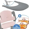 5-tlg. Essbrett-Set für Alpha Plus - Click in grau,rosa