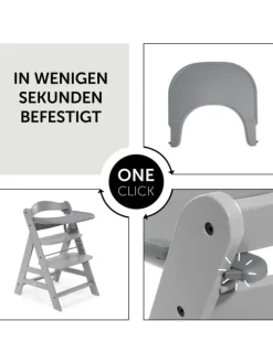5-tlg. Essbrett-Set für Alpha Plus - Click in grau,rosa