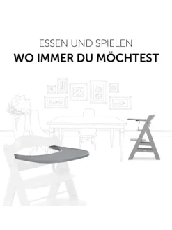 5-tlg. Essbrett-Set für Alpha Plus - Click in grau,rosa