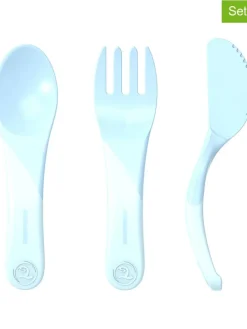 3tlg. Esslernbesteck in Blau - (L)22