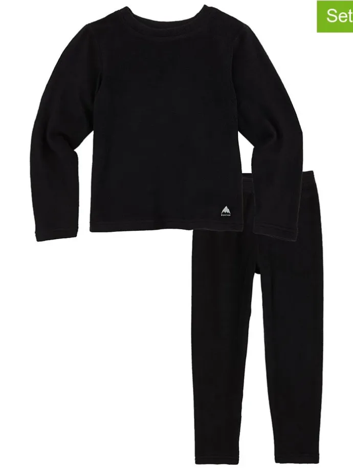2tlg. Funktionswäsche-Set "Fleece" in Schwarz
