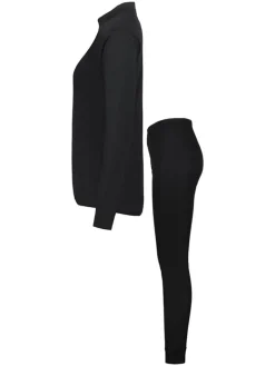 2tlg. Funktionswäsche-Set "Tiisala" in Schwarz