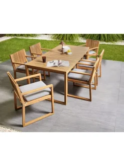 17-tlg Gartentisch Set SASSARI PREMIUM  in Braun/Grau