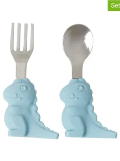 2tlg. Kinderbesteck-Set in Hellblau - (L)19 cm