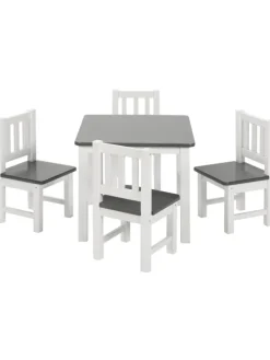 5-tlg. Kindersitzgruppe Amy in Grau / weiß