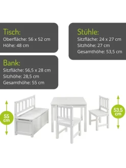 4-tlg. Kindersitzgruppe Anna in Weiß