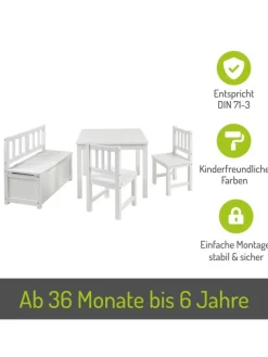 4-tlg. Kindersitzgruppe Anna in Weiß