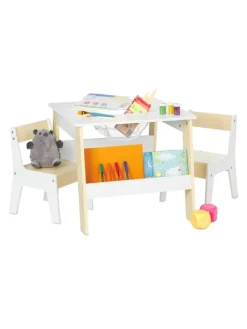 3-tlg. Kindersitzgruppe in Weiß/ Beige