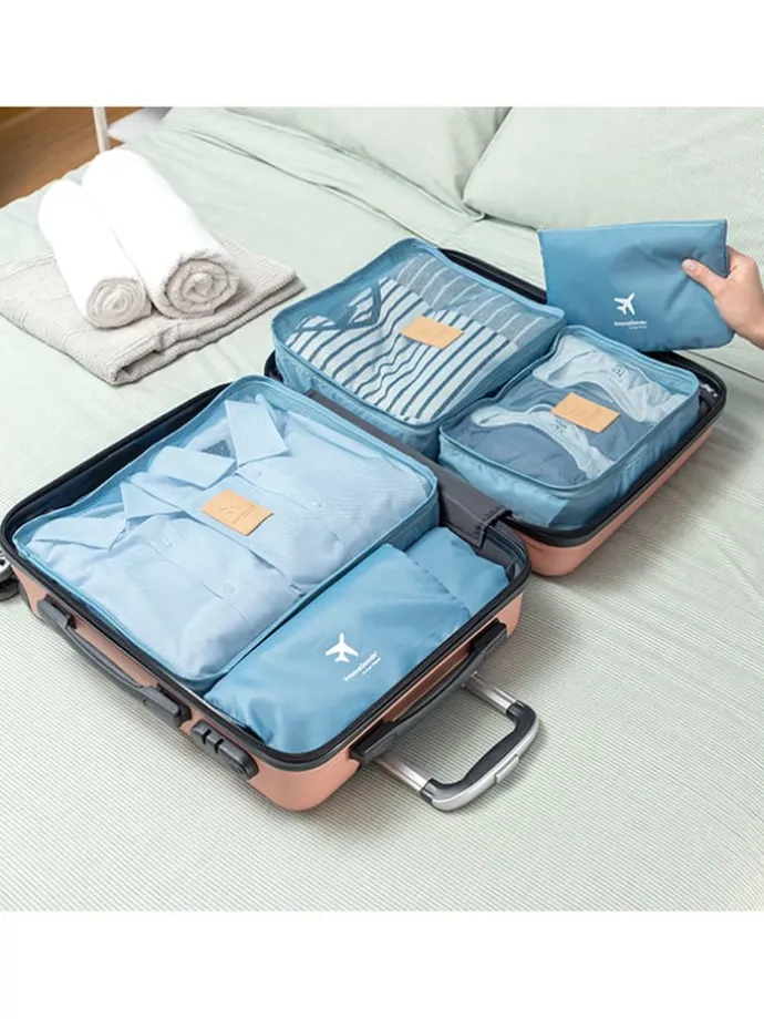 6tlg. Kofferorganizer-Set in Blau