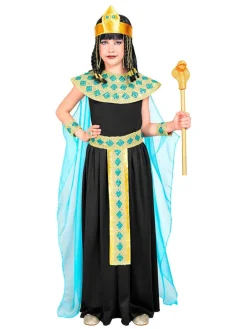 6tlg. Kostüm "Cleopatra" in Schwarz/ Türkis
