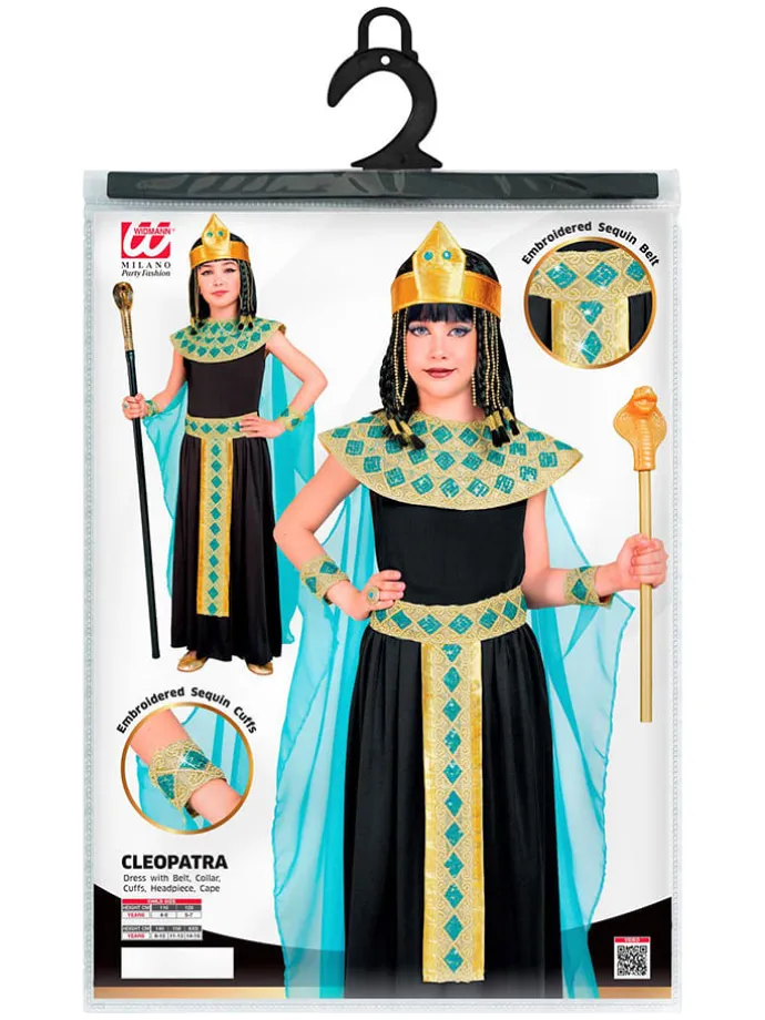 6tlg. Kostüm "Cleopatra" in Schwarz/ Türkis