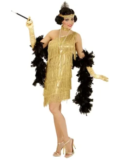 3tlg. Kostüm "Flapper" in Gold