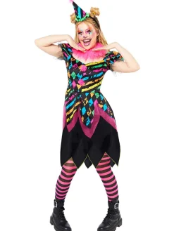 3tlg. Kostüm ''Funhouse Horror Clown'' in Schwarz/ Bunt